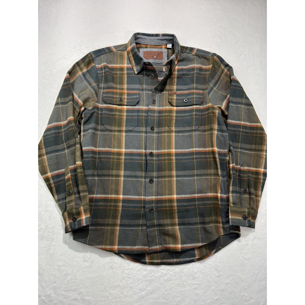 Orvis Shirt Mens Small Green Plaid Flannel Long Sleeve‎ Button Front Casual